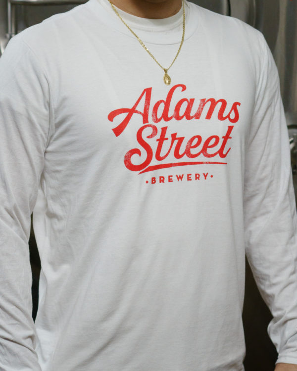 White adams street brewery long sleeve tee