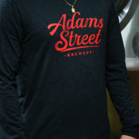 Grey Adams street brewery long sleeve tee