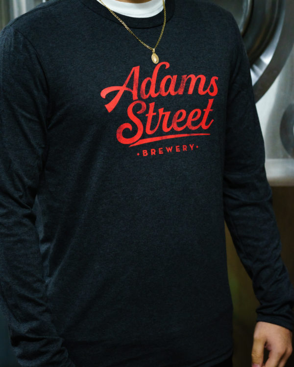 Grey Adams street brewery long sleeve tee